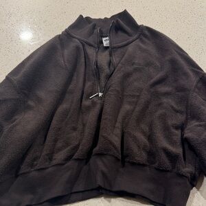 Brown Terry Nike Half-Zip Pullover
